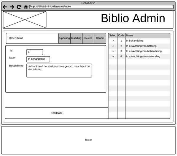 Wireframe OrderStatus ReadingOne